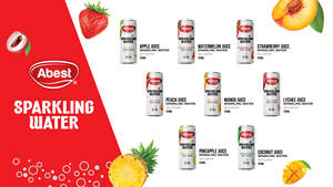 Agua con Gas Abest 330ml, Bebida Carbonatada con Sabor a Frutas, Sabor Natural, Certificación HACCP, ISO, HALAL, Fábrica en Vietnam, Paquete de 24 Latas - Product Image 3