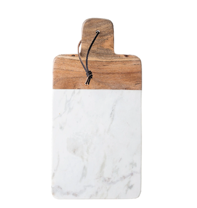 Tabla de cortar de madera y mármol, piedra gris con asa, rectangular, piezas personalizadas, lo último en tablas de cortar de madera y mármol - Product Image 3