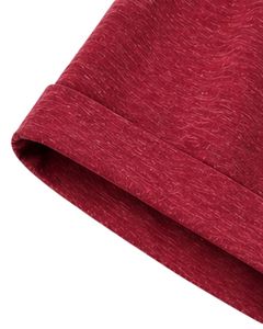 Custom <b>Red</b> V Neck Womens Casual T Shirt Short Sleeve Cotton Blend Soft Lightweight Pocket Tee Summer Comfortable Daily Wear - Product Image 6