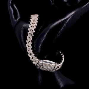 925 Silver Moissanite Cuban Link Bracelet Iced Out Hip Hop Bling Bracelet Bold Jewelry For Men Women Gift Design - Product Image 3
