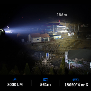 Linterna Frontal ZeroBeam H50 de Alta Luminosidad, Resistente al Agua IP67, 8000 Lúmenes, Haz de Luz Amplio, Alcance de 561 m, para Trabajo Nocturno, Senderismo y Ciclismo - Product Image 6