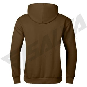 Sweat-shirt à capuche marron pour homme, coupe classique, décontracté, avec blocs de couleur, en tissu tricoté, écologique, 100 % coton, avec poche doublée - Product Image 2