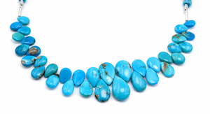 Natural Arizona Turquoise Pear Teardrop Shape <b>Beads</b> Strand Arizona Turquoise Gemstones <b>Beads</b> Jewelry Making - Product Image 2