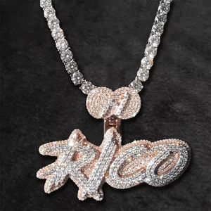 Custom 925 Sterling <b>Silver</b> Moissanite Letter Pendant Iced Out Name <b>Charm</b> Rose Gold Plated Unisex Party Jewelry - Product Image 3