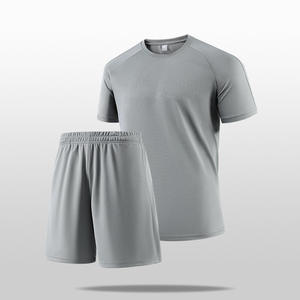 Nuevo Conjunto Deportivo para Hombre 2025, Pantalones Cortos Transpirables de Poliéster, Camiseta de Manga Corta para Fitness, Venta Caliente - Product Image 6