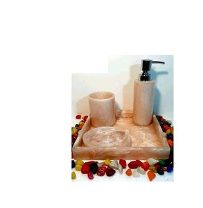 Ensemble de salle de bain de luxe en résine onyx, collection d'accessoires de salle de bain élégants - Product Image 2