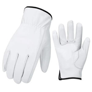 Gants de travail de haute qualité pour hommes, en cuir de chèvre pur et doux, pour la soudure, la réparation, le jardinage, la construction, la sécurité et la conduite. - Product Image 1