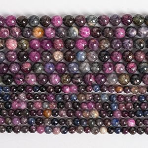 Cuentas sueltas de rubí y zafiro naturales auténticos para la fabricación de joyas, pulseras, collares, manualidades, venta al por mayor. - Product Image 1