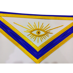 Conjunto de Regalia Masónica Premium Bordado a Mano para la Logia Azul, con Mandil, Collar y Guantes para el Oficial Sacerdote Superior, con Joyas - Product Image 3