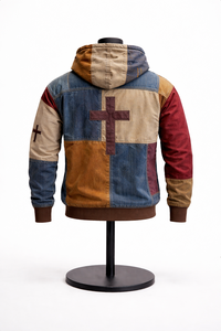 Sweat-shirt à capuche vintage brodé patchwork, streetwear pour hommes et femmes, vêtements décontractés - Product Image 5