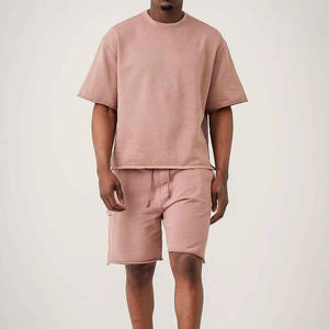 Ensemble de shorts en tissu éponge 100% coton pour homme, style hip-hop, nouveau design, impression par sublimation, couleur unie, séchage rapide, vêtements d'été - Product Image 6