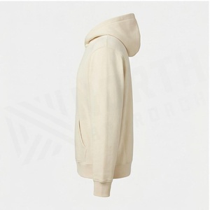 เสื้อฮู้ดผู้ชายสีครีม ทรงปกติ ผ้าฝ้ายเฟรนช์เทอร์รี่ สวมใส่สบาย มีกระเป๋าหน้า เหมาะสำหรับใส่ในฤดูใบไม้ร่วง - Product Image 3