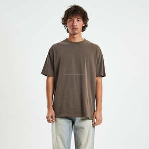 T-shirt surdimensionné à épaules tombantes pour hommes T-shirt blanc en coton épais avec impression personnalisée T-shirts pour hommes Vente en gros - Product Image 1