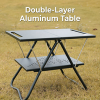 Table pliante double couche en alliage d'aluminium Areffa AF-1050, légère et portable, pour le camping, les pique-niques et les parcs.