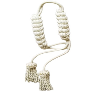Cordón Trenzado Blanco para Prendas, Cuerda de Macramé con Borlas, Adorno Clásico, Reproducción de Cordones Shako Británicos Belgas 1812-15 - Product Image 5