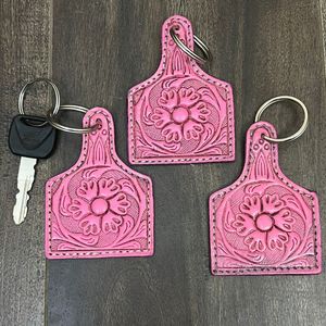 Llaveros de Cuero Vacuno Repujado Hechos a Mano Personalizados, Llaveros con Grabado, Accesorios de Anillo para Llaves de Estilo Occidental, Colección al por Mayor - Product Image 4