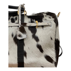 Sac de voyage unisexe en cuir de vachette à imprimé animal, grande capacité, sac de week-end, poignée souple, fermeture à fermoir, vente chaude, sac de voyage en gros - Product Image 4