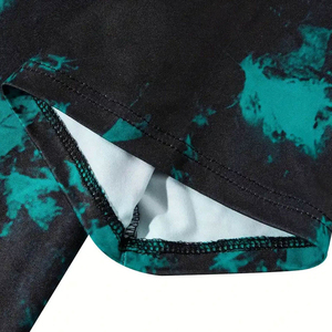 <b>Men's</b> Oversized <b>Tie</b>-Dye Knitted T-Shirt Short Sleeve O-Neck Quick Dry Street Style With Pattern Green <b>Black</b> Design - Product Image 5