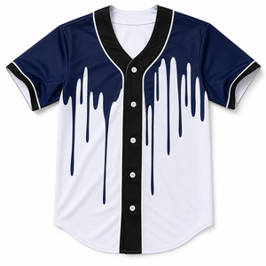 Camiseta de Béisbol con Estampado de Goteo Arcoíris, Unisex, Manga Corta, Cuello Alto, Cierre de Botones, 100% Poliéster, Ropa Deportiva para Adultos, Todas las Temporadas - Product Image 5