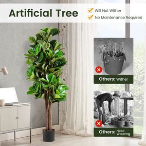 Albero Artificiale Decorativo di Ficus Lyrata con Vaso, 1,5 Metri - Product Image 5