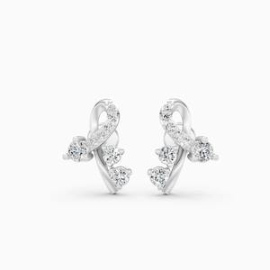 Boucles d'oreilles clous torsadées en diamant rond avec diamants de laboratoire de 0,35 carat en or jaune 9K, or blanc, or rose - Product Image 2