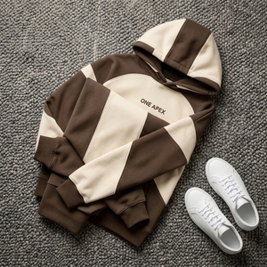 Sweat-shirt à capuche oversize en molleton épais bicolore de qualité supérieure, personnalisable OEM ODM, vêtements streetwear décontractés - Product Image 2