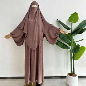 Ensemble Abaya élégant deux pièces OEM avec Khimar, Vêtements Islamiques en Gros pour l'Aïd et le Ramadan, Robe Modeste de Haute Qualité pour Femmes Musulmanes - Product Image 1