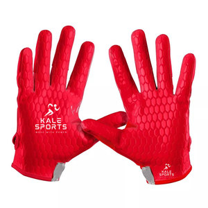 Premium High Quality Custom Logo Print American Football <b>Gloves</b> 100% Breathable Leather Wholesale Price Out Door Sports Wear - Product Image 2