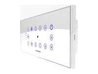 Interrupteurs muraux tactiles intelligents Fox Domotics 6 voies avec variateur d'intensité et domotique, verre noir et blanc, garantie 3 ans, IP40 CE