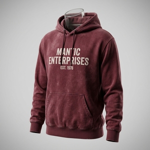 Vente en gros de sweats à capuche unisexes en coton 100% 350g, poids lourd, effet délavé, sweats à capuche pour hommes - Product Image 1