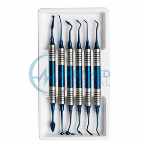 Kit de 6 Instrumentos Dentales para Rellenos de Composite, Recubiertos de Titanio Azul, de Acero Inoxidable Restaurador - Product Image 2