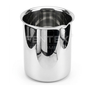 Vasos de Laboratorio Fentex de Acero Inoxidable 18/8 con Boquilla (100ml-5000ml), Acabado Espejo y Superficie Lisa, Personalizables OEM - Product Image 1