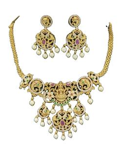 Golden Temple Fashion Jewelry <b>Set</b> Elegant Golden Temple Necklace For <b>Woman</b> AN 261 - Product Image 1