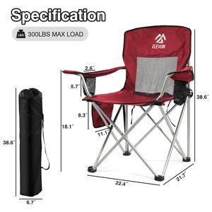 Heavy Duty oversize sedia da campeggio baldacchino portatile esterno bracciolo pieghevole portabicchieri borsa per il trasporto di eventi sportivi da spiaggia all'aperto - Product Image 6
