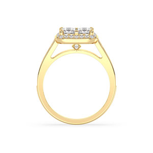 Bague REYES Solitaire en or jaune 14 carats avec diamant rond de 2 carats cultivé en laboratoire pour femme, cadeau de fiançailles de luxe, bijoux fins - Product Image 6