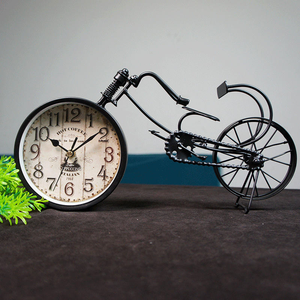 Hot Selling Custom Design Decorative Metal Bike Desktop <b>Clock</b>, Bicycle <b>Vintage</b> Design Antique Desk Table Alarm ClockAntique Luxu - Product Image 4