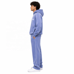 Conjunto de Chándal Personalizado para Hombre con Capucha, Ribetes y Logotipo, Sudadera Oversize y Joggers, Ropa Urbana, Proveedor Mayorista - Product Image 2