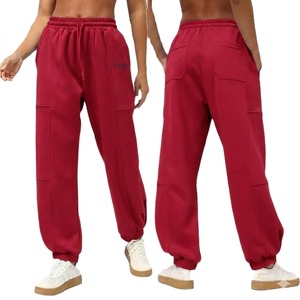 Pantalones de chándal de felpa gris lavados de cintura alta holgados para mujer, estilo streetwear, de verano, con logo personalizado - Product Image 1