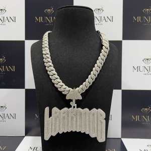 CONCEPTION Colgante de Nombre Personalizado para Hombre, Estilo Hip Hop, con Moissanita VVS de Corte Brillante, Chapado en Oro de 14k, Joyería Iced, Certificado IGI, para Fiesta - Product Image 1