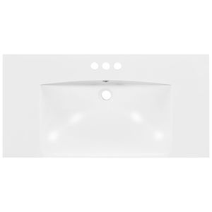 Lavabo singolo da appoggio per bagno in resina con 3 fori per rubinetti - Senza rubinetto o scarico inclusi - Product Image 2