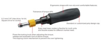 Destornillador de Torque Ajustable de Alta Calidad para Uso Industrial y Bricolaje con Encastre de 1/4\" y 180 mm de Longitud