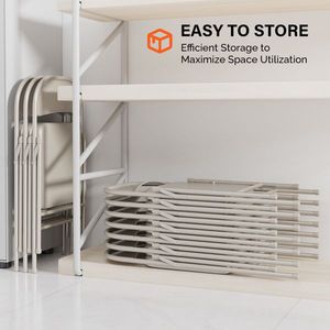 Set di 4 Sedie Pieghevoli Portatili con Telaio in Metallo, Struttura in Acciaio di Grado Commerciale, Capacità 350 LBS, Impilabili per Casa, Ufficio, Campeggio - Product Image 5