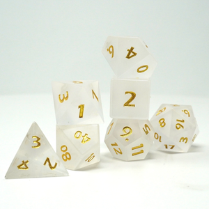 Dados de piedra de alta calidad, selenita, cristal natural, piedras curativas de reiki, piedras grabadas, juego de dados personalizados, cristal vikingo - Product Image 4