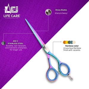 Ensemble de ciseaux de coiffure professionnels multicolores avec vis réglable, ciseaux de coiffure en acier inoxydable japonais - Product Image 4