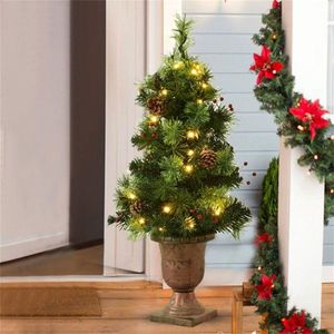 5ft Pre-Lit Artificial Christmas <b>Tree</b> with 100 Clear LED <b>Lights</b> 260 Tips PVC Red Berries Pine Cones and for UL Adapter - Product Image 4