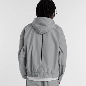 Custom Design Logo Slate <b>Grey</b> Full Zip Windbreaker Men's <b>Jackets</b> Breathable Lightweight Nylon Fabric <b>Waterproof</b> <b>Jacket</b> For Me - Product Image 6