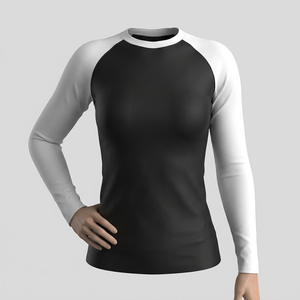 Ensemble de maillot de bain Rash Guard à manches courtes pour femme grande taille, col en V, dégradé, vente en gros - Product Image 5