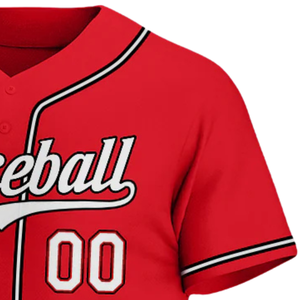 Red White Black Authentic Baseball Jersey for Men Button Down Team Uniform Breathable Lightweight <b>Athletic</b> Tournament Sports - Product Image 4