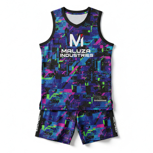 Designs élégants d'uniformes de basket-ball sublimés, kits de basket-ball personnalisés entièrement sublimés, vêtements de basket-ball pour hommes et jeunes - Product Image 1