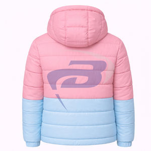 Blouson d'hiver chaud à capuche rose Gamma Phi Delta Sorority, style streetwear, avec logo frontal, design personnalisé GPD Sorority grec. - Product Image 2